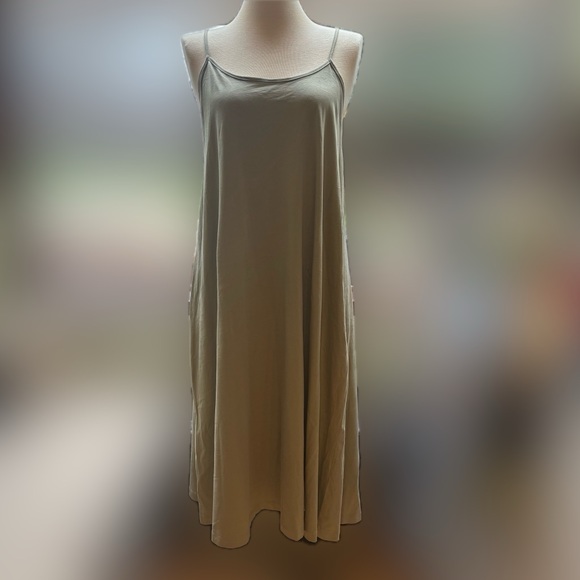 Zara Sage Green Halter Neck Maxi Dress Size Large - Picture 3 of 10